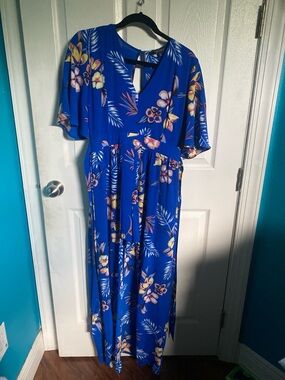 Blue Floral Maxi Dress